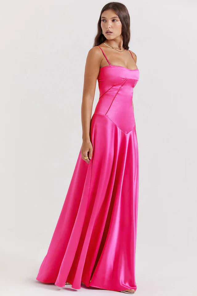 Camille Rossi | Elegant Satin Maxi Dress For Women