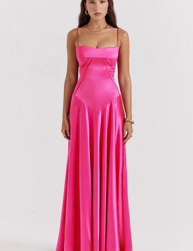 Camille Rossi | Elegant Satin Maxi Dress For Women