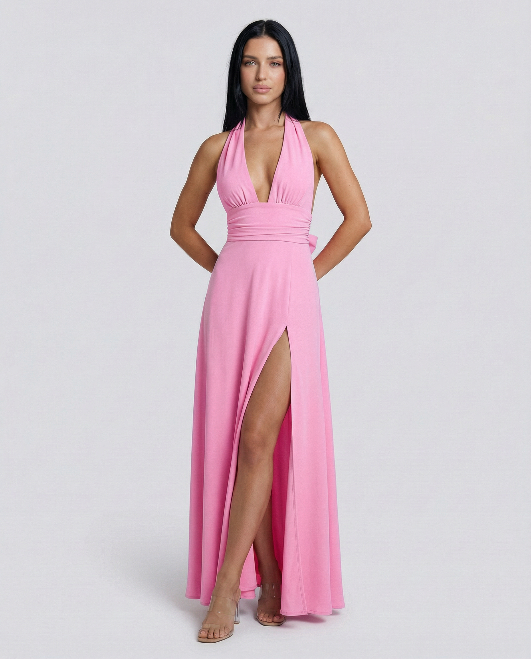 Isabella Romano | Elegant Halter Maxi Dress For Women
