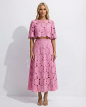 Sophie Laurent | Sky Blue Lace Midi Dress For Women