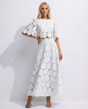 Sophie Laurent | Sky Blue Lace Midi Dress For Women