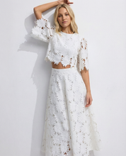 Sophie Laurent | Sky Blue Lace Midi Dress For Women
