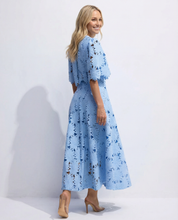 Sophie Laurent | Sky Blue Lace Midi Dress For Women