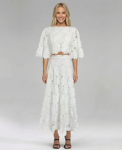 Sophie Laurent | Sky Blue Lace Midi Dress For Women