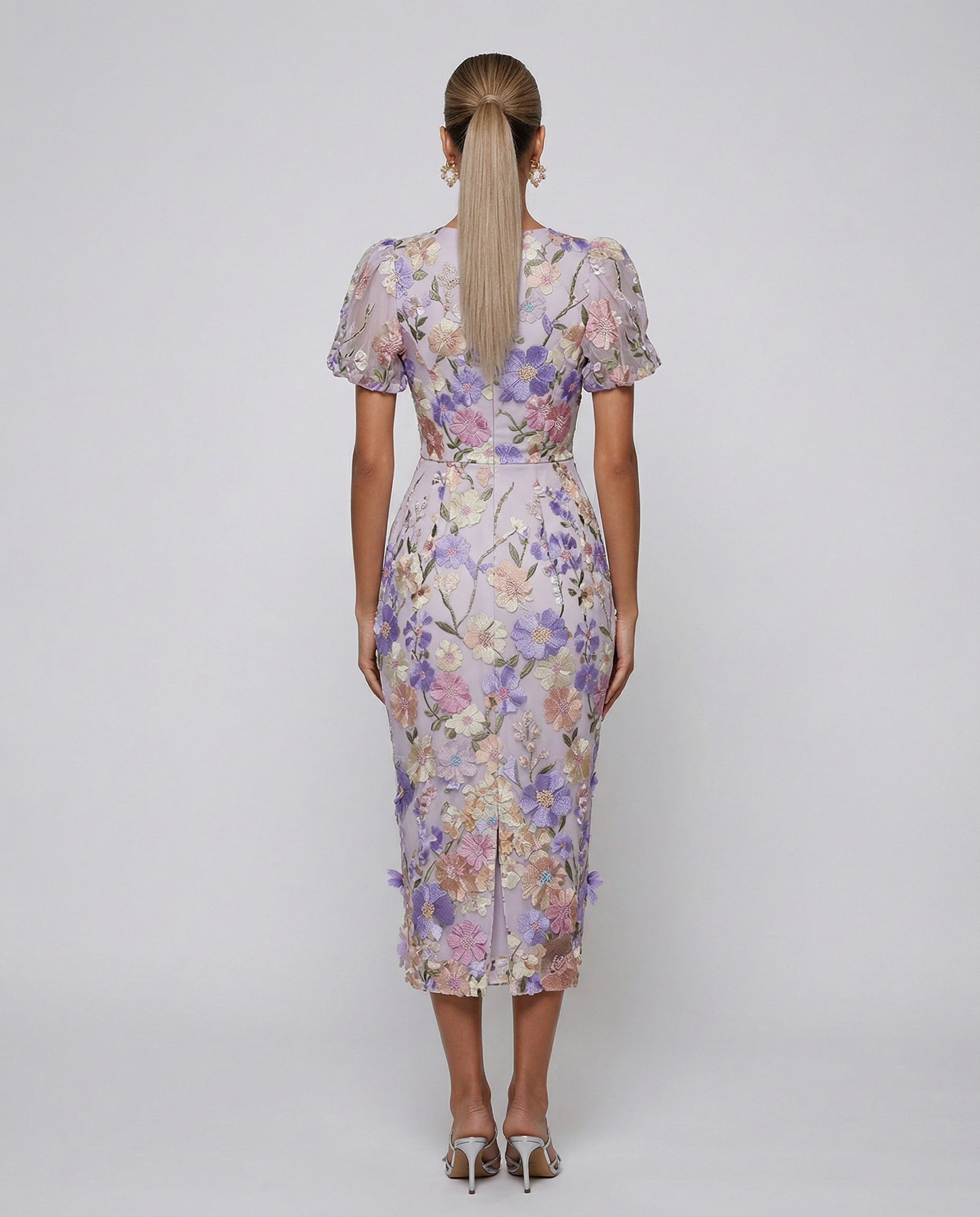 Felicity Ravensworth | Floral Embroidered Midi Dress For Women