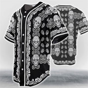 Ronan Kavanagh | Skull Print Baseball Jersey For Men