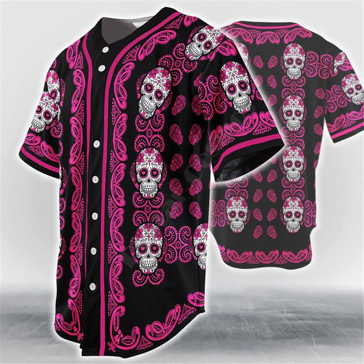 Ronan Kavanagh | Skull Print Baseball Jersey For Men
