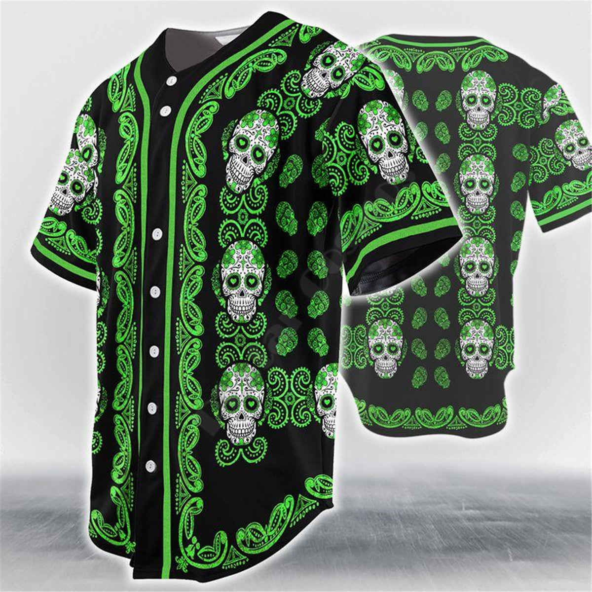 Ronan Kavanagh | Skull Print Baseball Jersey For Men