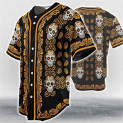 Ronan Kavanagh | Skull Print Baseball Jersey For Men