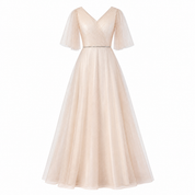 Phoebe Alderton | Glitter Tulle Maxi Evening Dress For Women