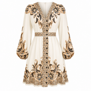 Poppy Sinclair | Paisley Print V-Neck Midi Dress For Women