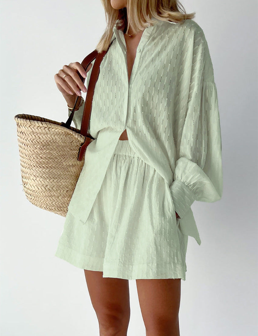 Charlotte Flemming | Embroidered Shirt & Shorts Set For Women