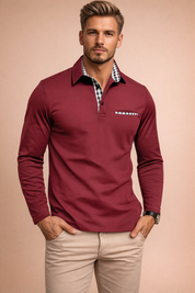 Luca Moreau | Long Sleeve Polo Shirt For Men