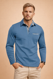 Luca Moreau | Long Sleeve Polo Shirt For Men