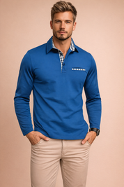 Luca Moreau | Long Sleeve Polo Shirt For Men