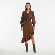 Rhiannon Blackwood | Corduroy Skirt With Ruffled Hem