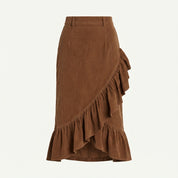 Rhiannon Blackwood | Corduroy Skirt With Ruffled Hem