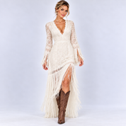 Ruby Campbell | Boho Lace Tassel Maxi Dress For Women
