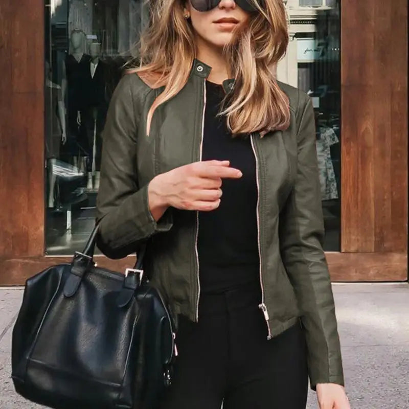 Valentina Moreau | Tailored Leather Look Jacket For Women