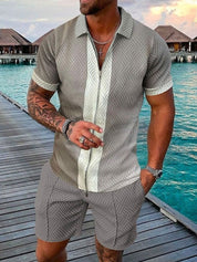 Lachlan Ferguson | Textured Polo & Shorts Set For Men