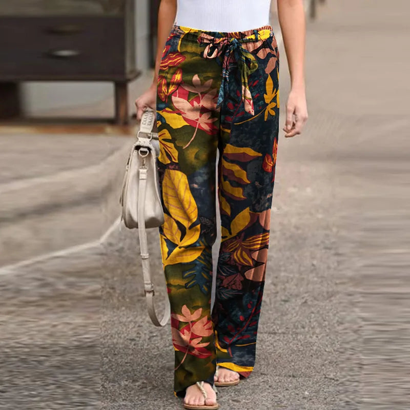 Matilda Ashworth | Floral Linen Wide-Leg Pants For Women