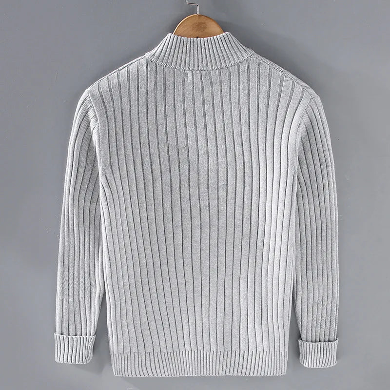 Adrian Moreau | Ribbed Zip Knit Cardigan For Men