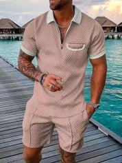 Lachlan Ferguson | Textured Polo & Shorts Set For Men