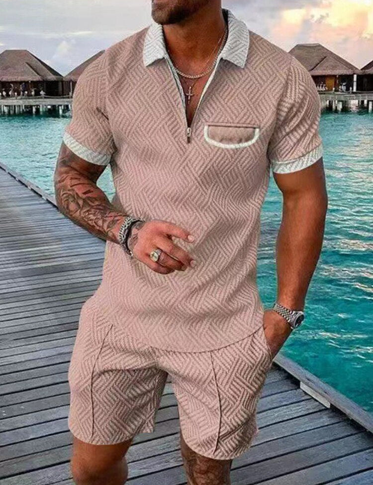 Lachlan Ferguson | Textured Polo & Shorts Set For Men