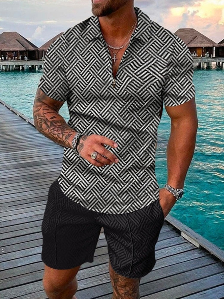 Lachlan Ferguson | Textured Polo & Shorts Set For Men