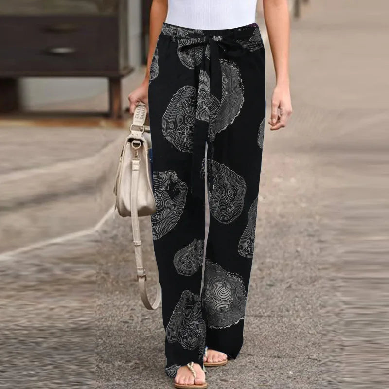 Matilda Ashworth | Floral Linen Wide-Leg Pants For Women