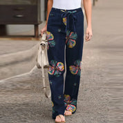 Matilda Ashworth | Floral Linen Wide-Leg Pants For Women