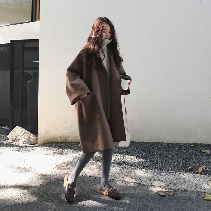 Élodie Marchand | Longline Wool Blend Coat For Women