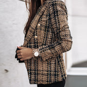 Camille Dubois | Tweed Check Blazer Jacket For Women