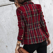 Camille Dubois | Tweed Check Blazer Jacket For Women