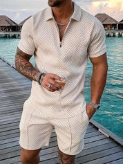 Lachlan Ferguson | Textured Polo & Shorts Set For Men