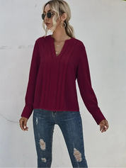 Isobel Radley | Pleated V-Neck Blouse For Women