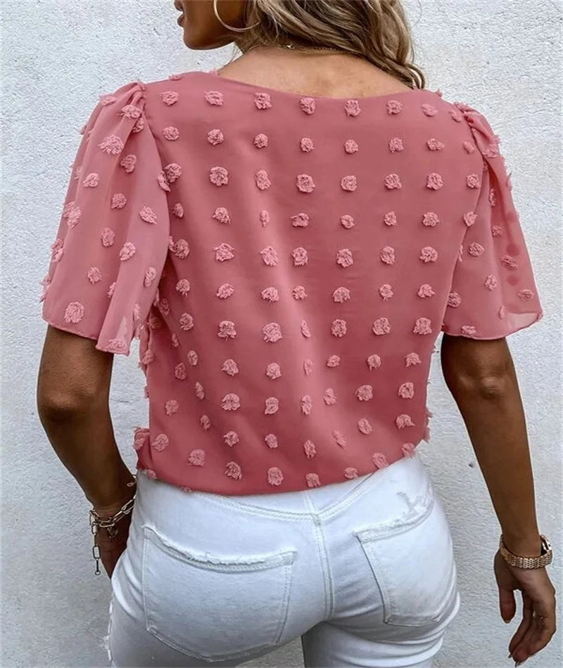 Elise Osmond | Chiffon Blouse With 3D Floral Detail For Women