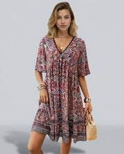 Brooke Flemming | V-Neck Flared Sleeve Paisley Mini Dress For Women