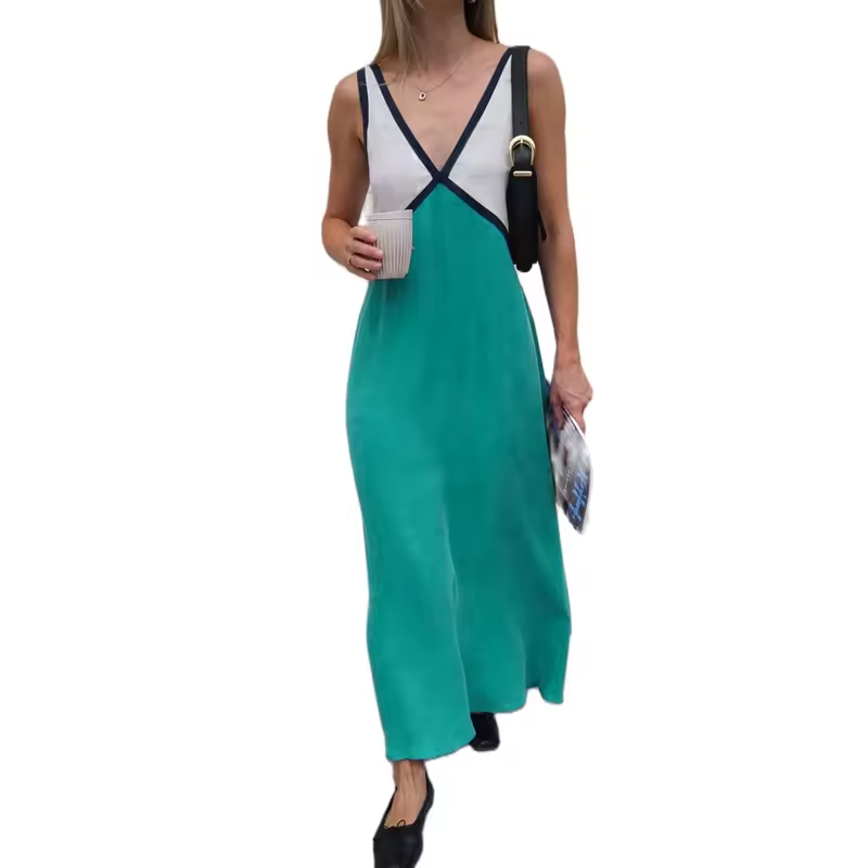 Rosalind Hawke | Maxi Dress With Colorblock V-Neck For Women