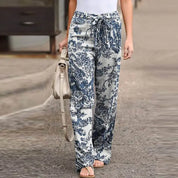 Matilda Ashworth | Floral Linen Wide-Leg Pants For Women