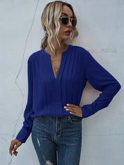 Isobel Radley | Pleated V-Neck Blouse For Women