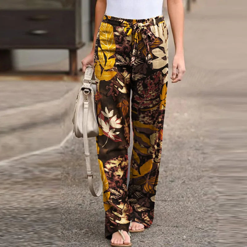 Matilda Ashworth | Floral Linen Wide-Leg Pants For Women
