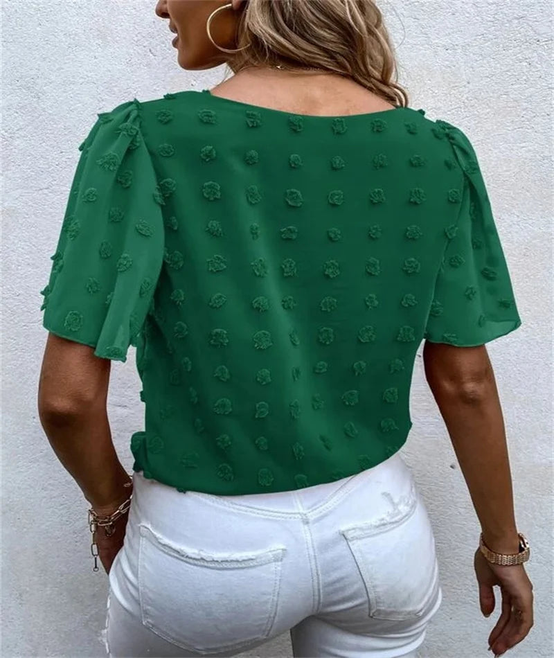 Elise Osmond | Chiffon Blouse With 3D Floral Detail For Women