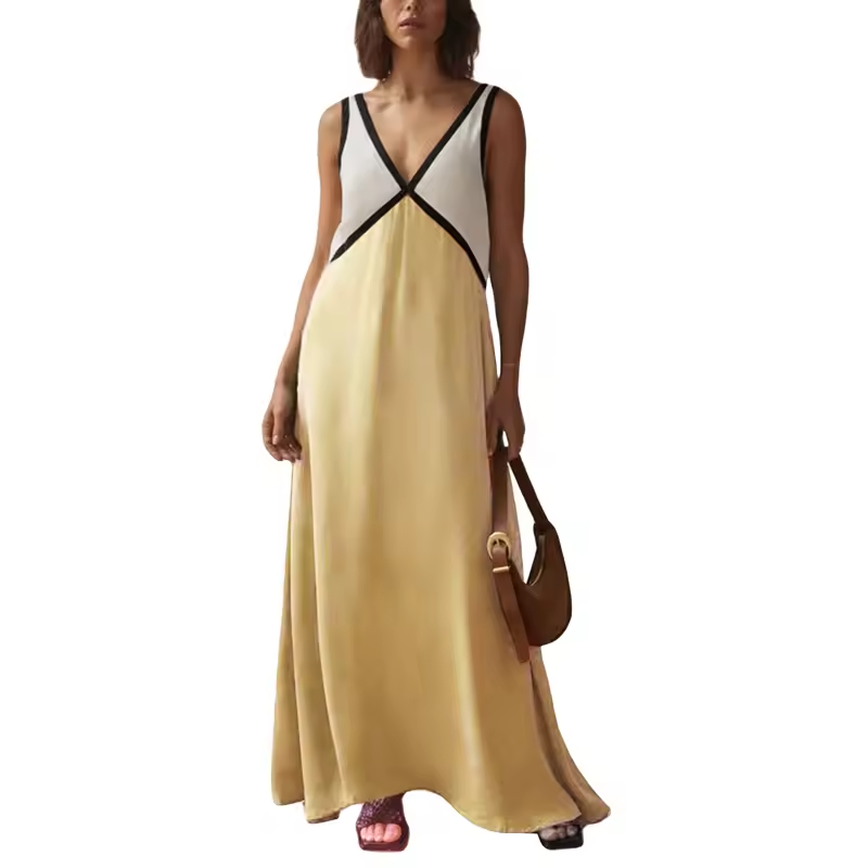 Rosalind Hawke | Maxi Dress With Colorblock V-Neck For Women