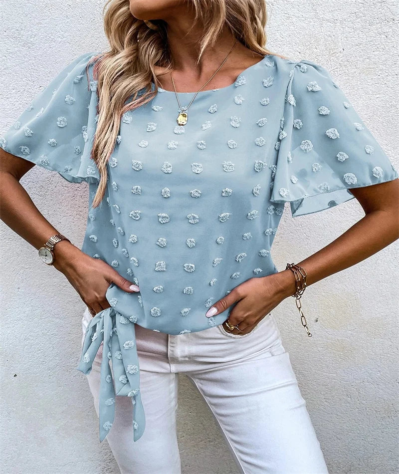 Elise Osmond | Chiffon Blouse With 3D Floral Detail For Women