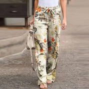 Matilda Ashworth | Floral Linen Wide-Leg Pants For Women