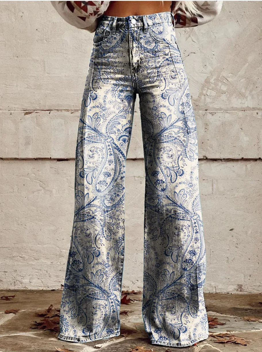 Charlotte Whitfield | Wide-Leg Pants With Floral Print For Women