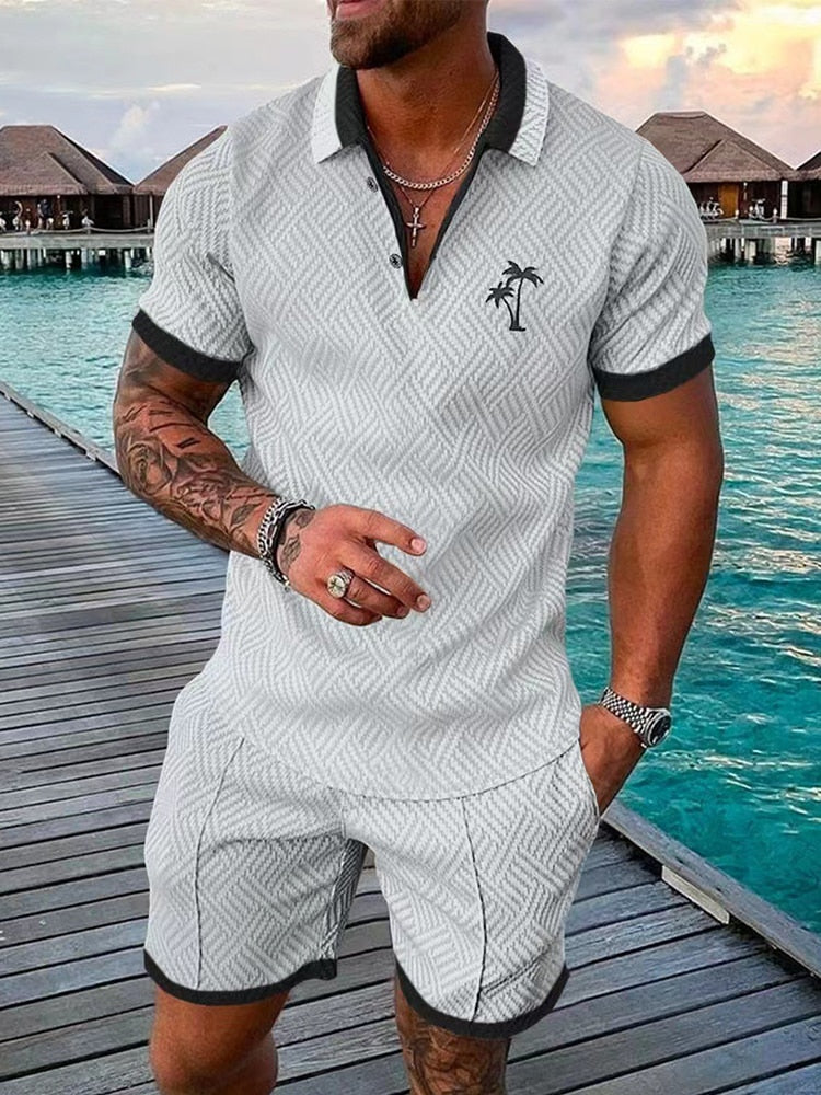 Lachlan Ferguson | Textured Polo & Shorts Set For Men