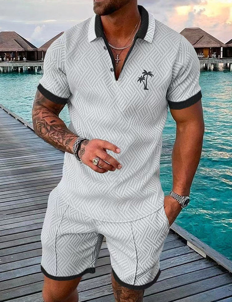 Lachlan Ferguson | Textured Polo & Shorts Set For Men