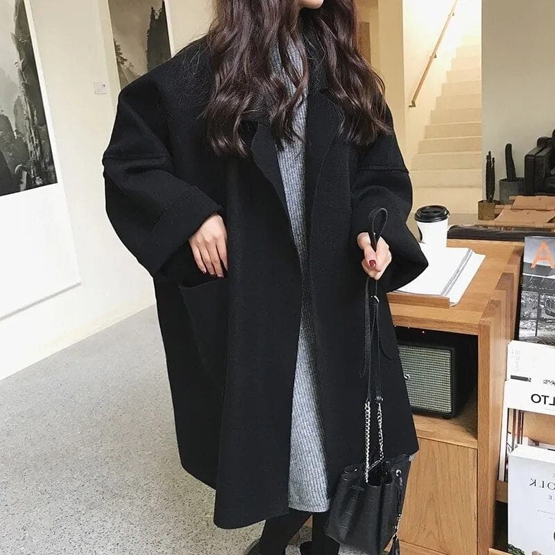 Élodie Marchand | Longline Wool Blend Coat For Women